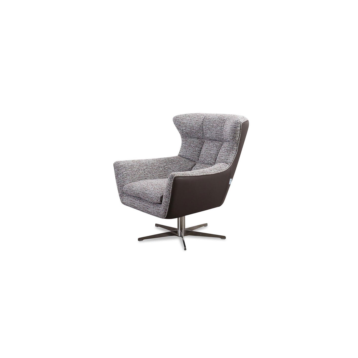 Drehessel JACOB in Stoff Nisa rosa und Leder smooth taupe