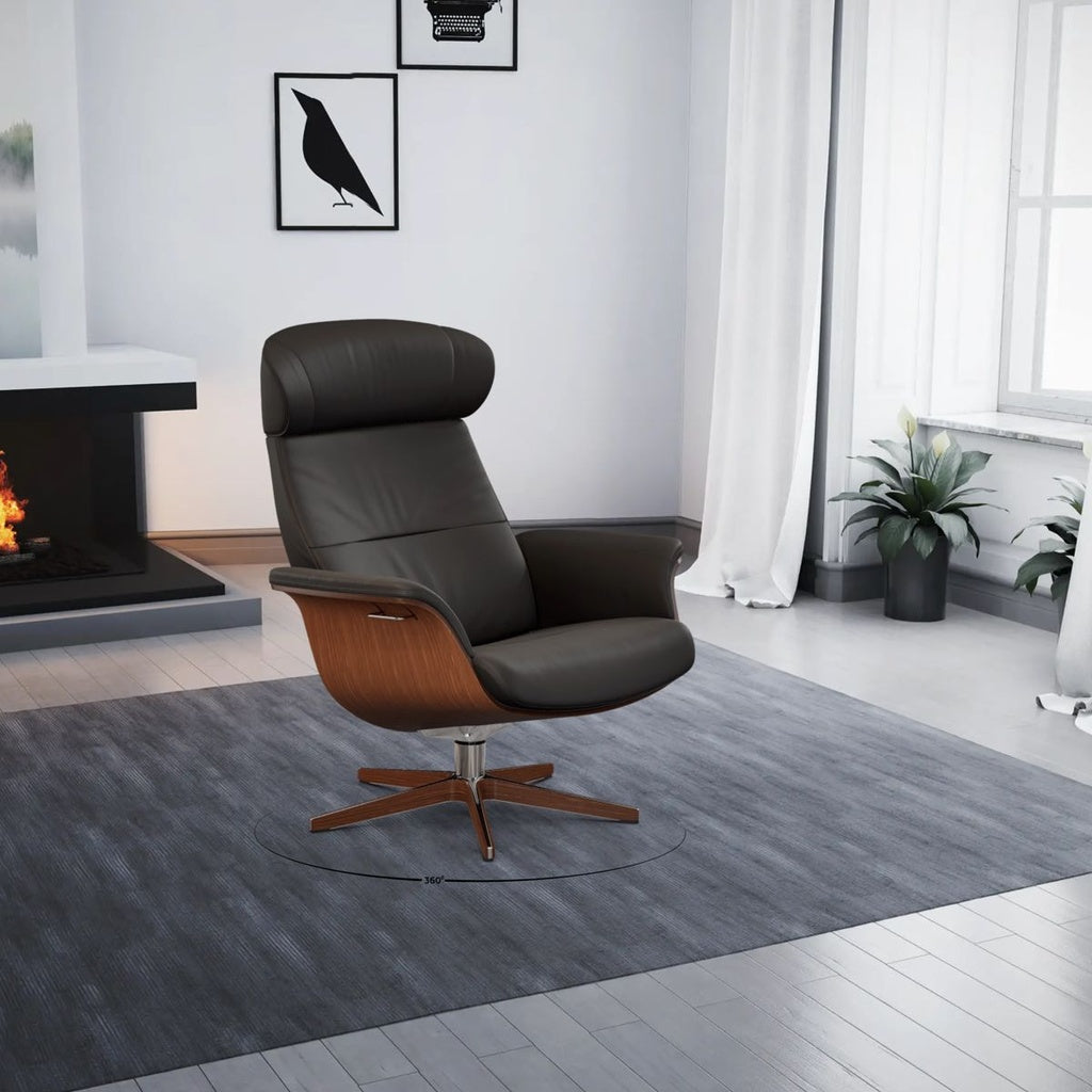 Sessel Time Out in Leder Fantasy schwarz