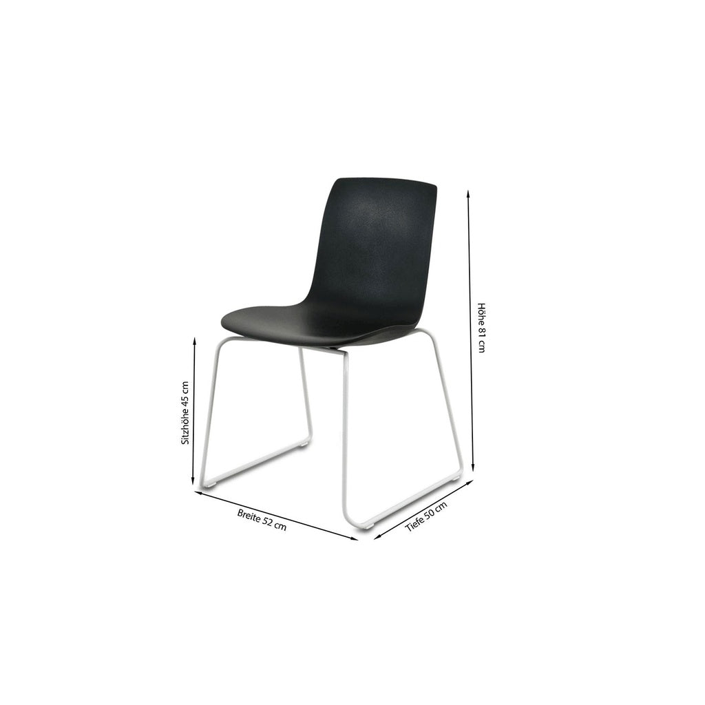 6x Stuhl OTIS Kufengestell in Polyurethane schwarz