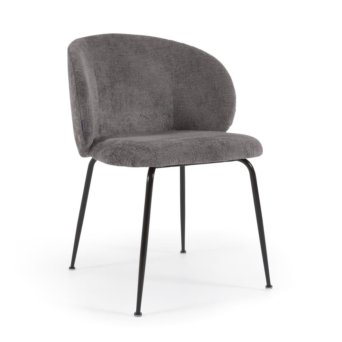 2er Set Stuhl Monna aus Stoff und Stahlbeinen mit schwarzem Finish - Sitzdesign