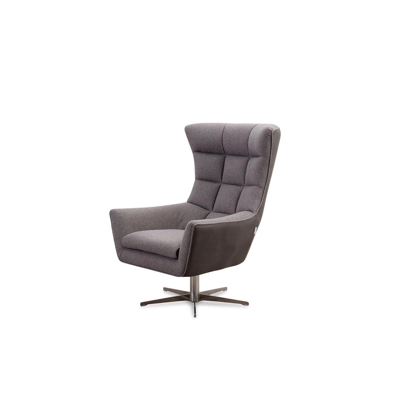 Sessel JACOB in Leder Nouveau und Stoff Bentley