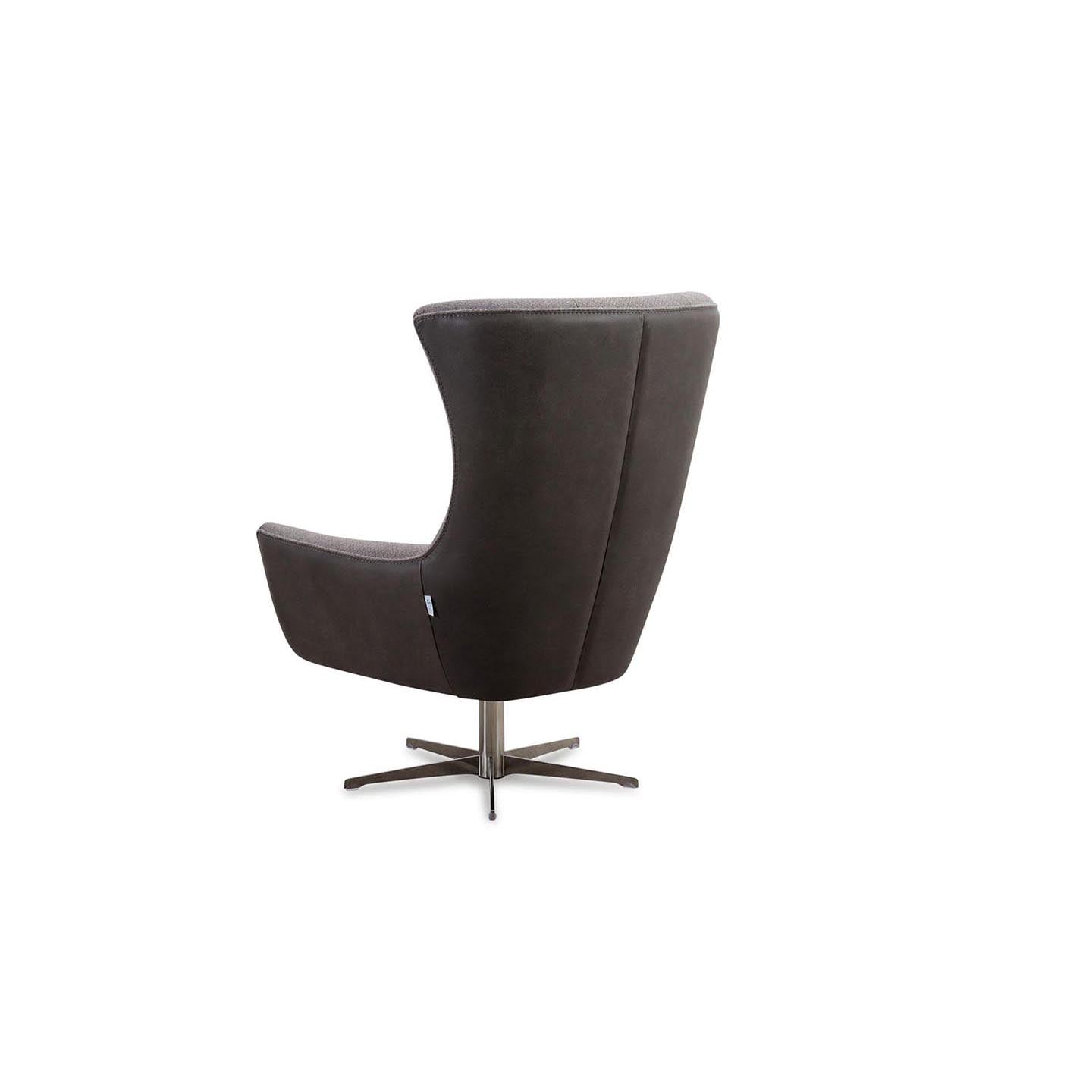 Sessel JACOB in Leder Nouveau und Stoff Bentley