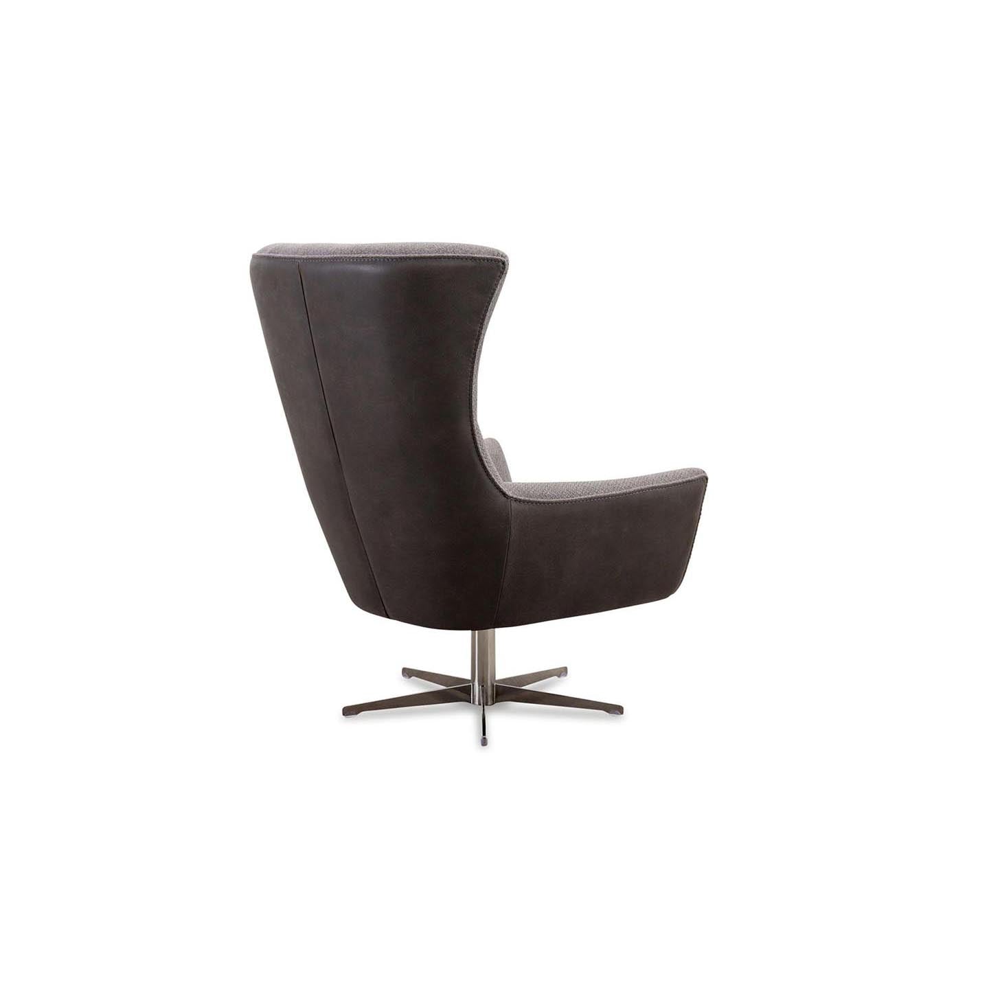 Sessel JACOB in Leder Nouveau und Stoff Bentley