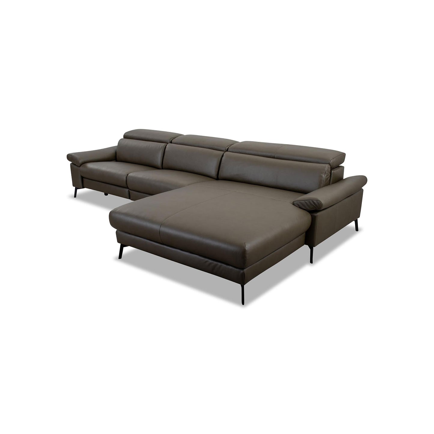 Ecksofa Teramo in Leder Mercury olive