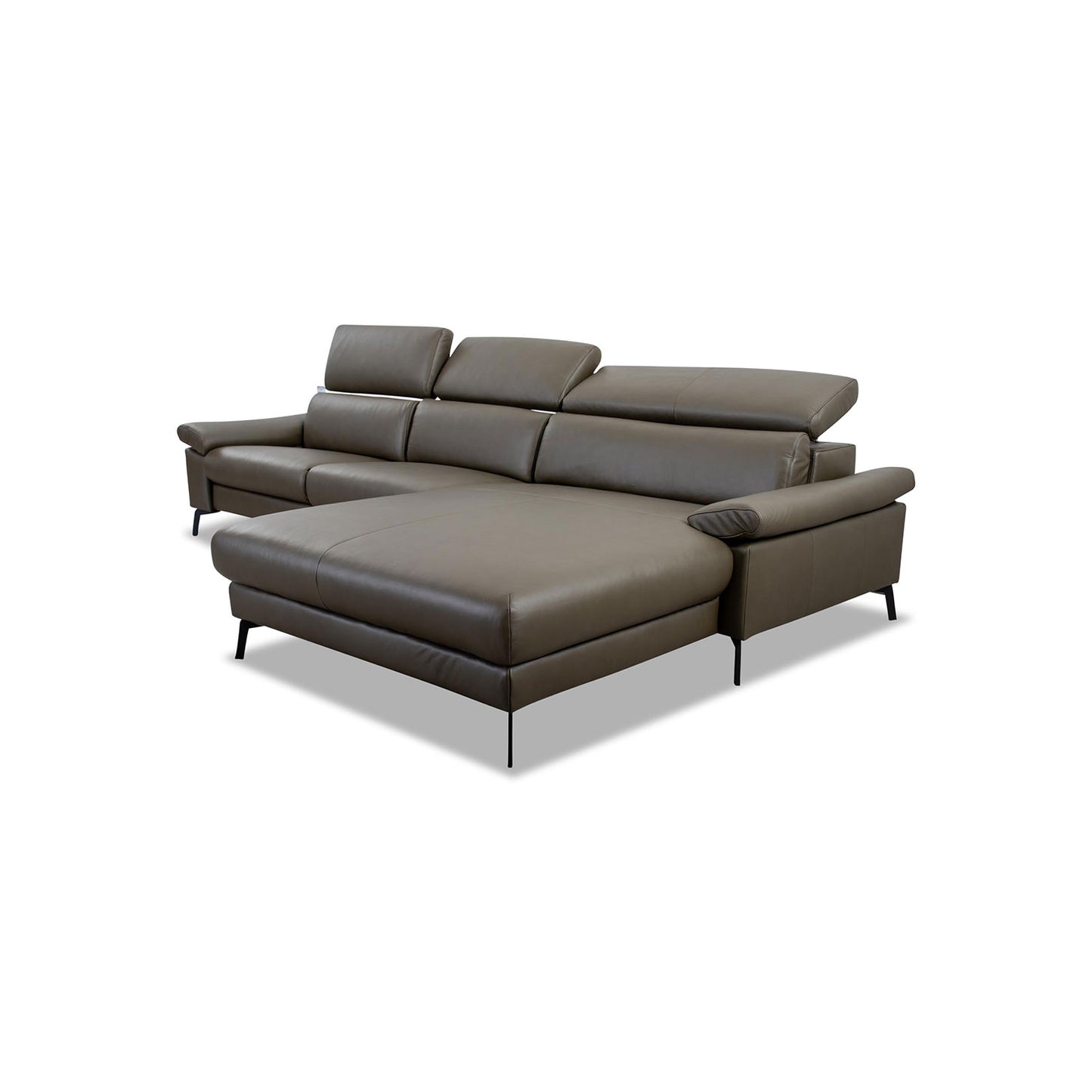 Ecksofa Teramo in Leder Mercury olive