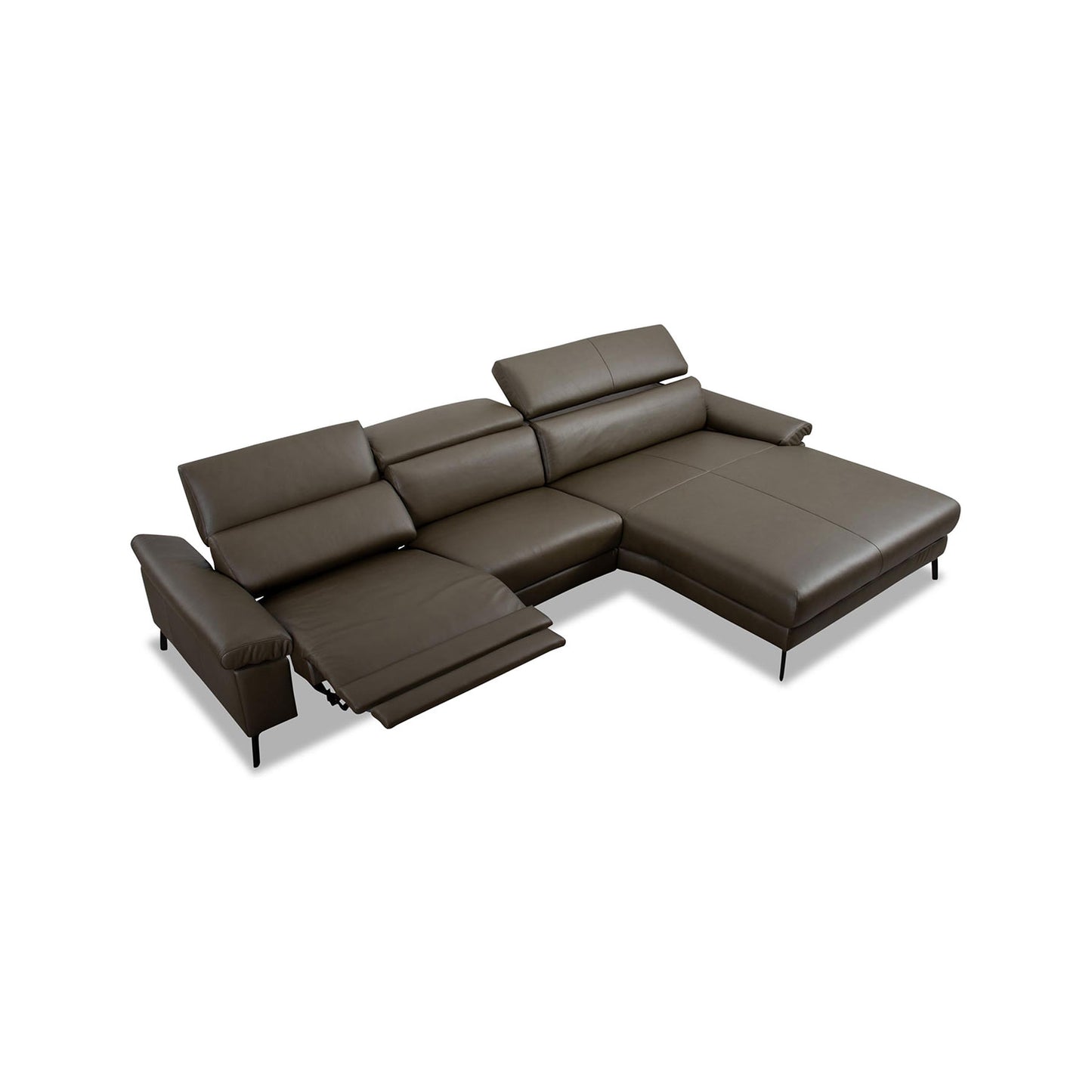 Ecksofa Teramo in Leder Mercury olive