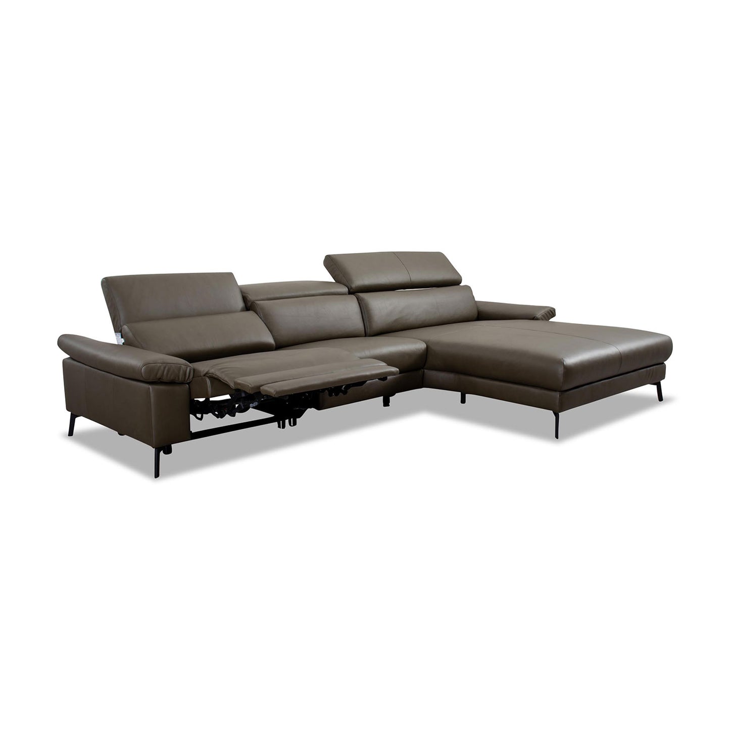 Ecksofa Teramo in Leder Mercury olive