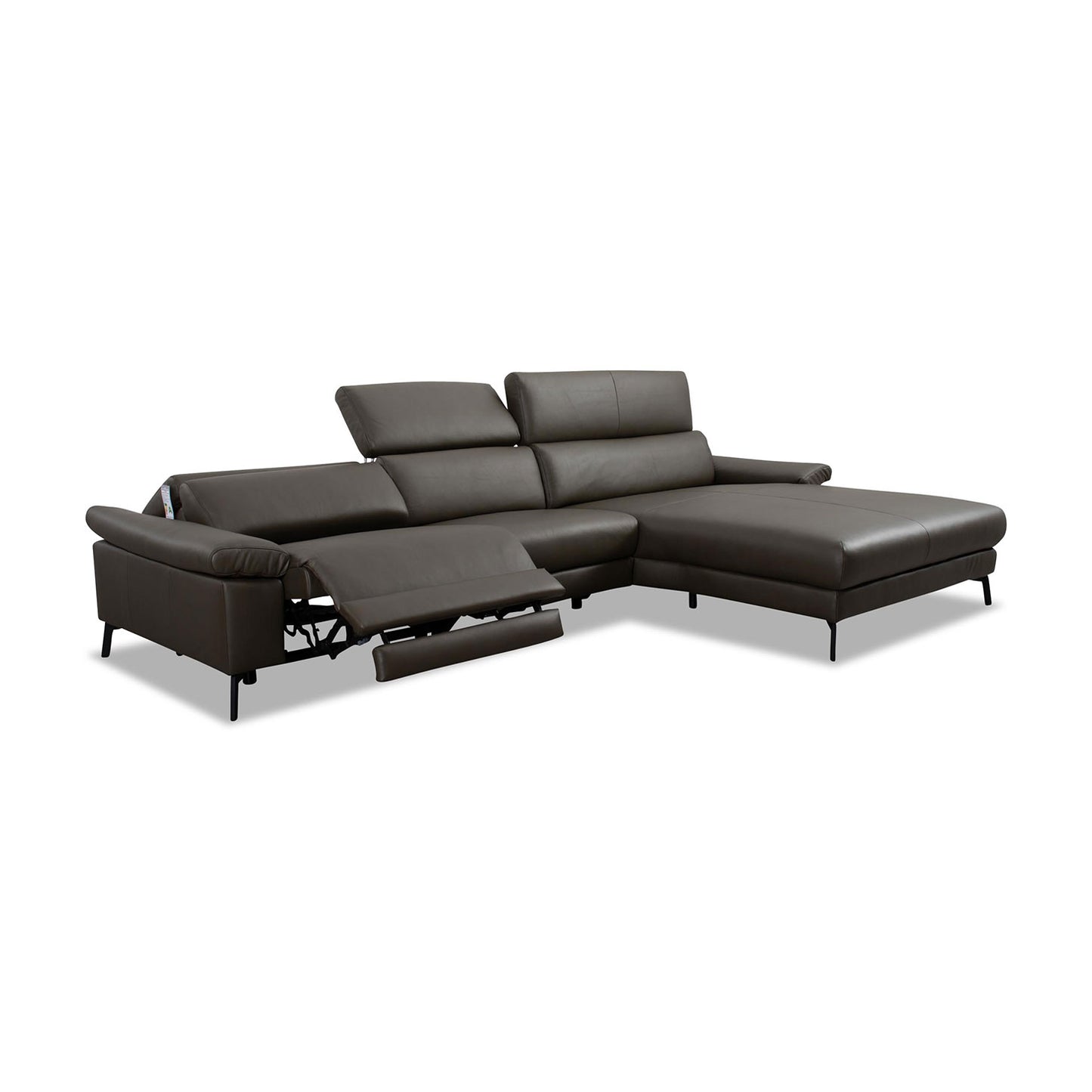 Ecksofa Teramo in Leder Mercury olive
