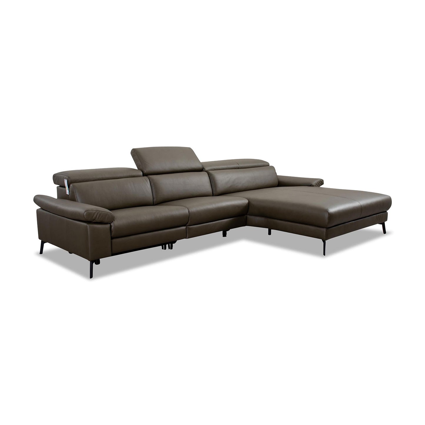 Ecksofa Teramo in Leder Mercury olive