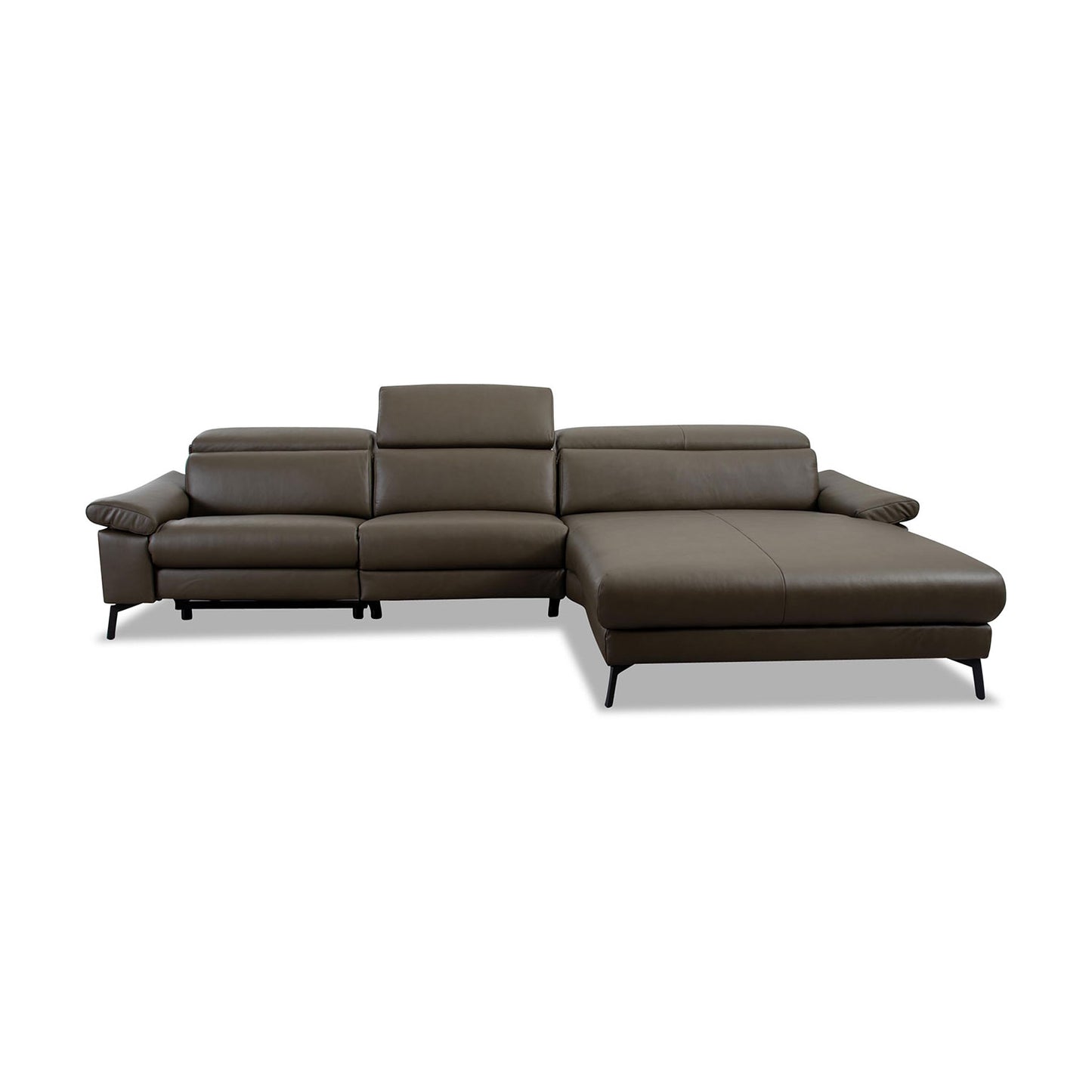 Ecksofa Teramo in Leder Mercury olive