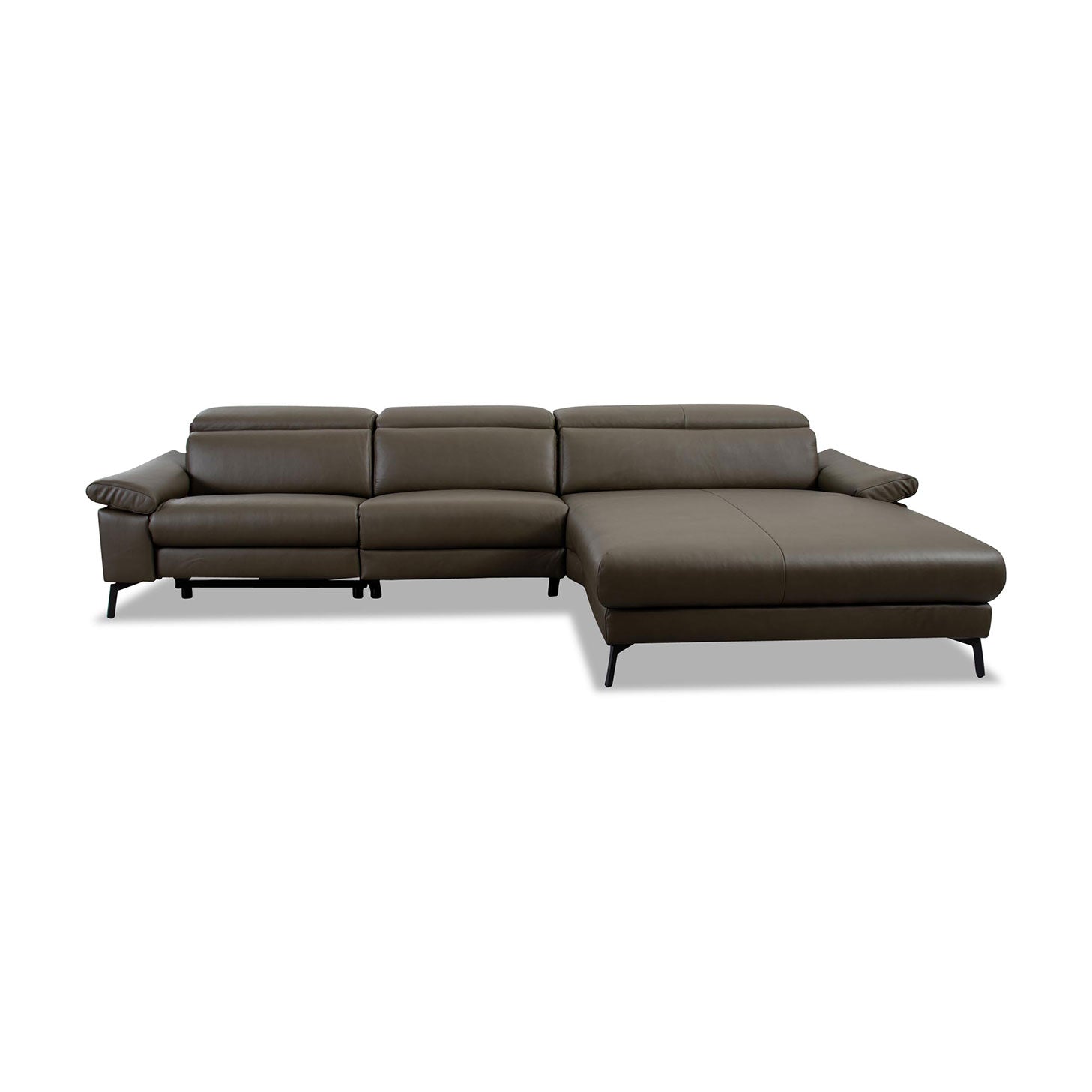 Ecksofa Teramo in Leder Mercury olive
