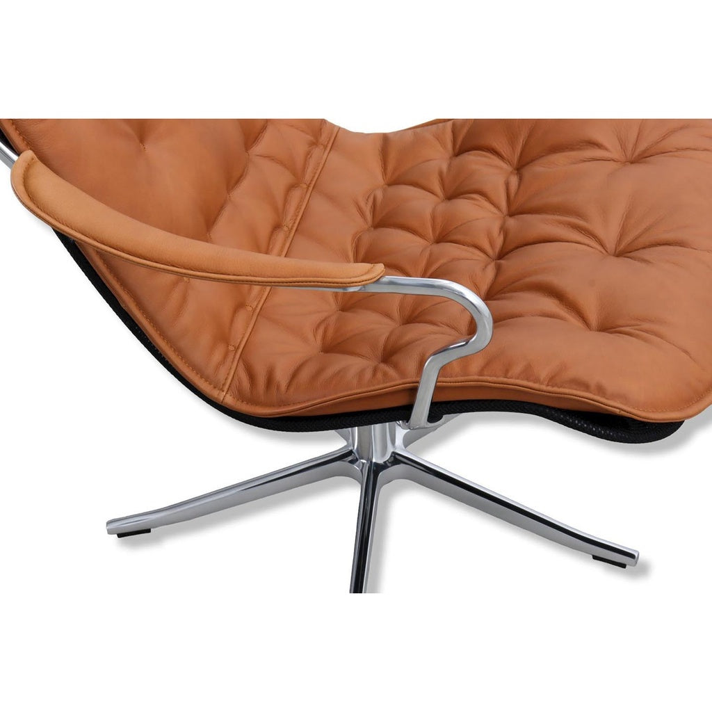 Sessel Bravo in Leder Jesolo cognac