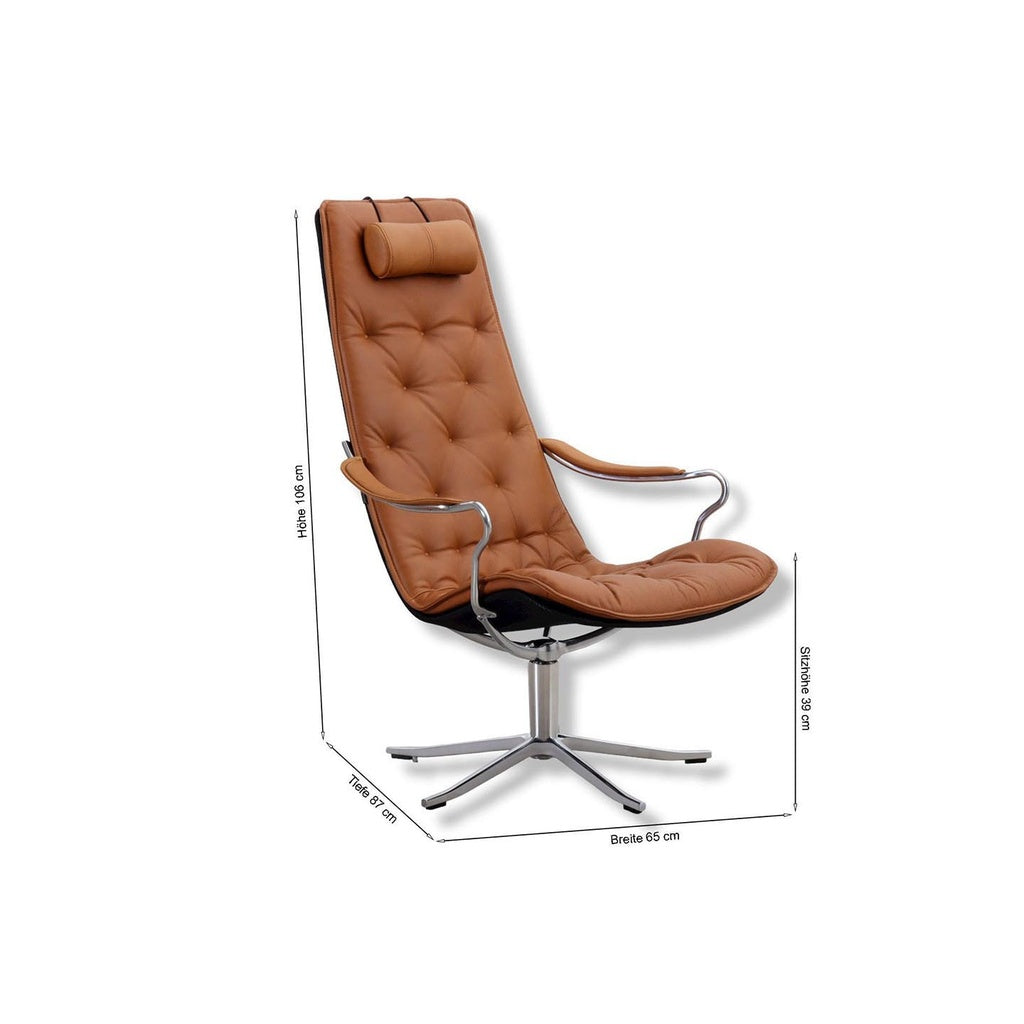 Sessel Bravo in Leder Jesolo cognac