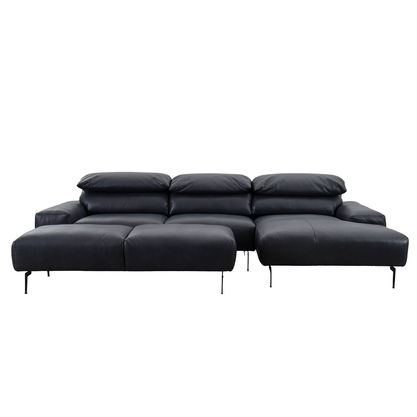 Ecksofa Esmara in Leder L180 schwarz