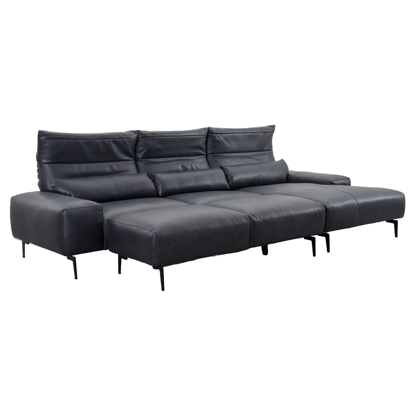 Ecksofa Esmara in Leder L180 schwarz