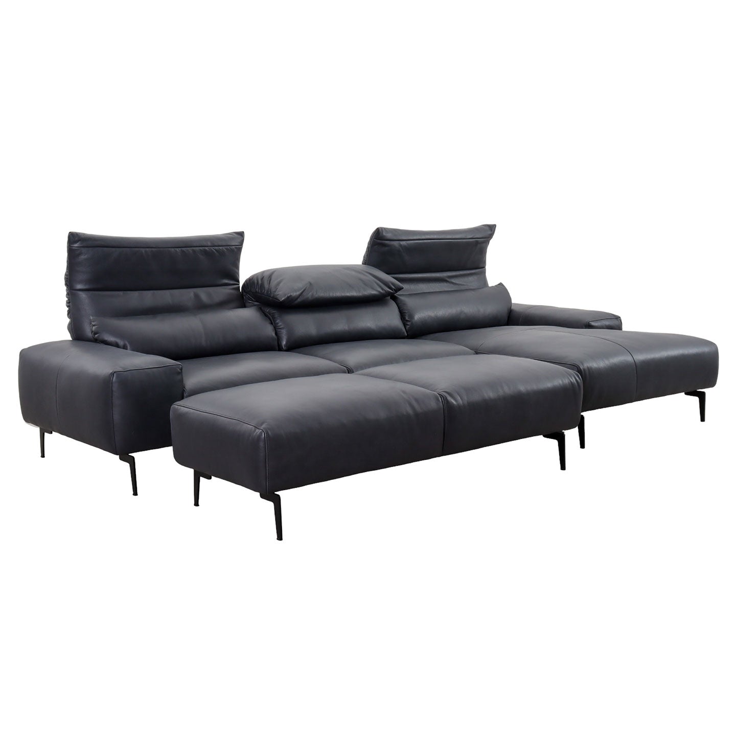 Ecksofa Esmara in Leder L180 schwarz