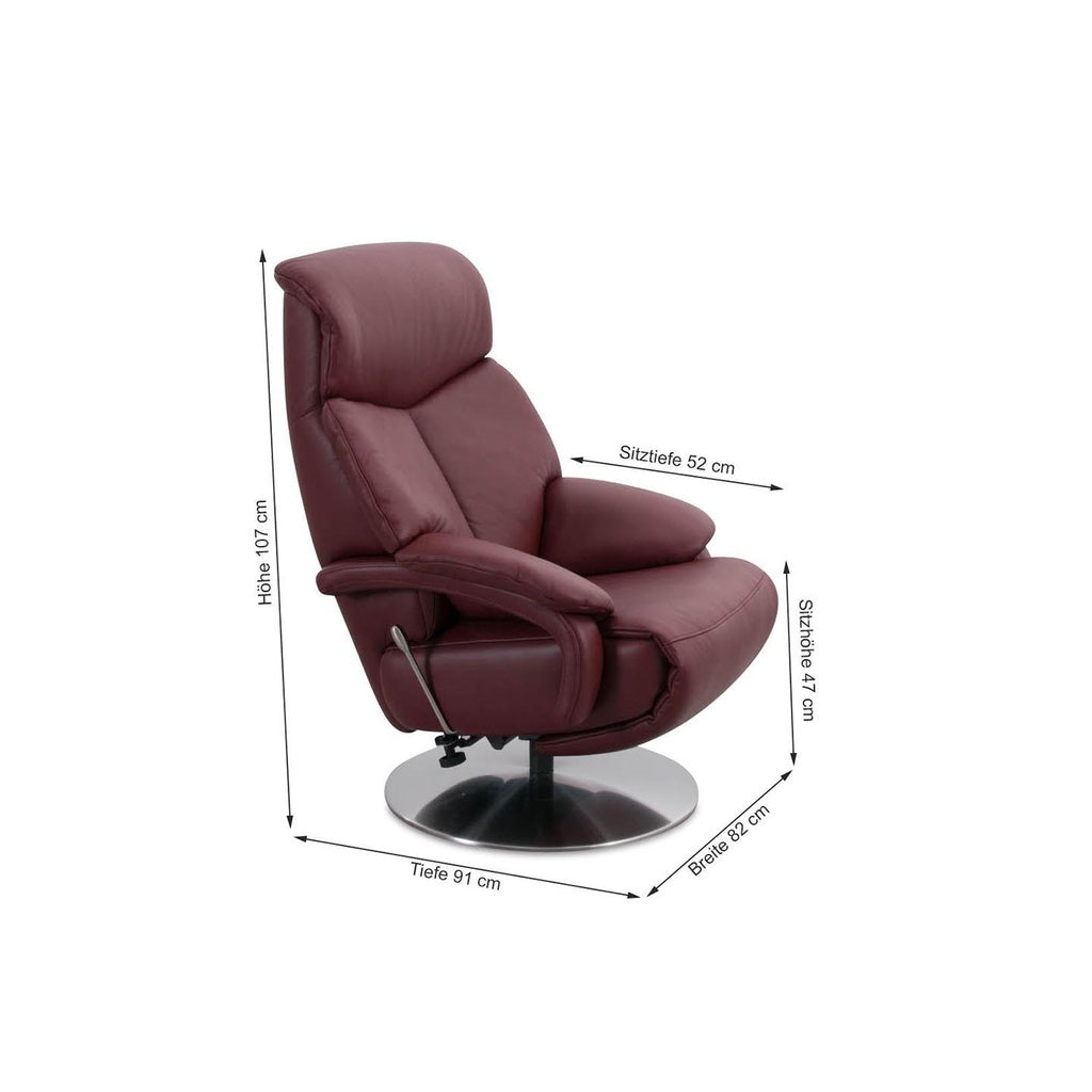 Fernsehsessel Cosy Relax CR15029 in Leder Credo barolo