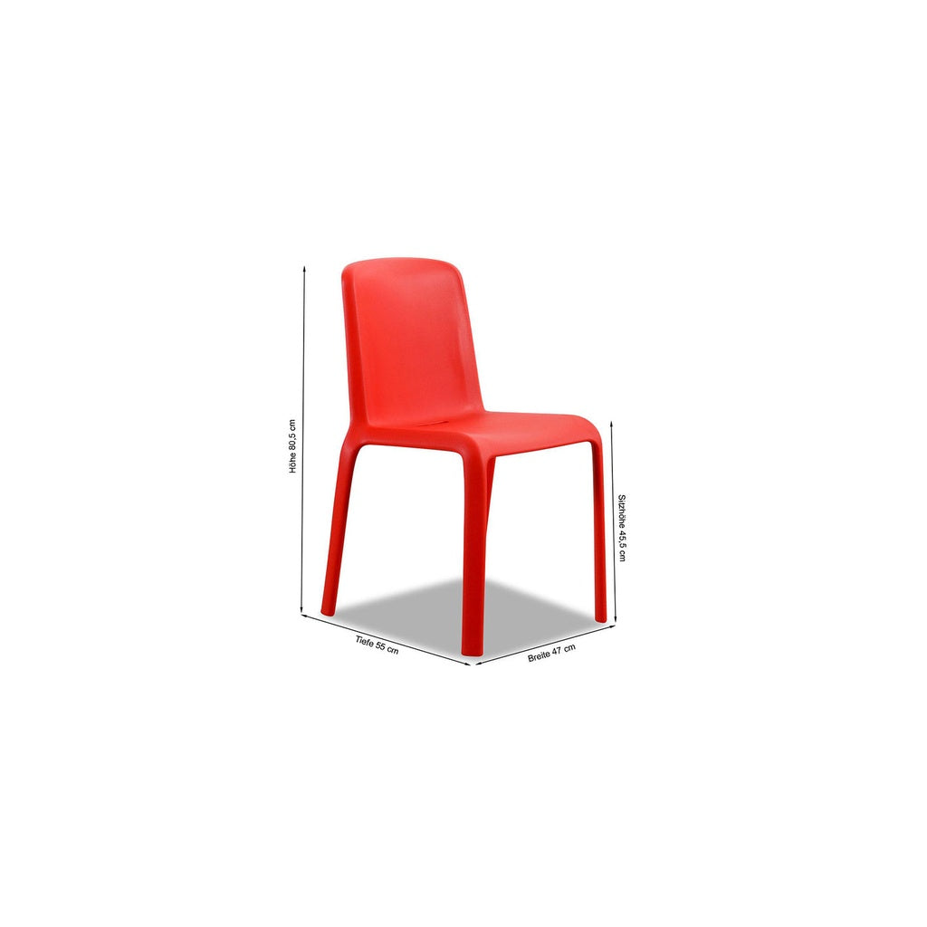2er Set Stuhl 300 SNOW in Polypropylen rot