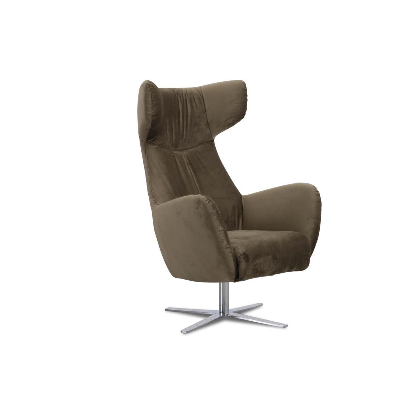 Ohrensessel COOPER in Stoff Velvet olive