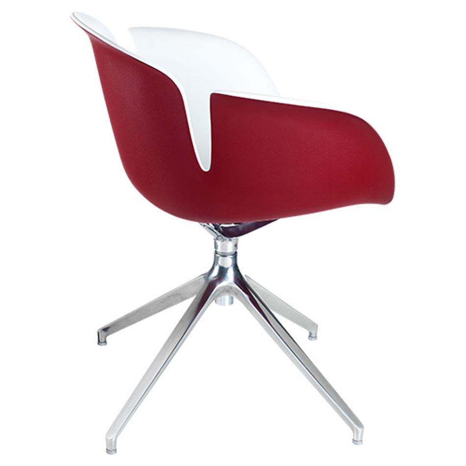 Stuhl BLUMI in TECH-Polyurethan weiss-rot