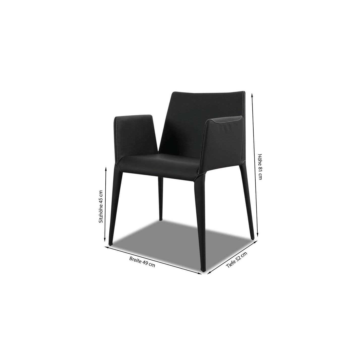 Armstuhl FILE in Leder schwarz