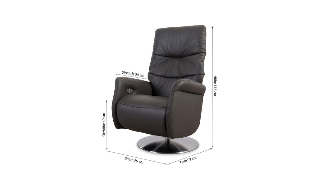 Fernsehsessel mit Doppelmotor 32630 LIMBOO in Leder Z73 graphite