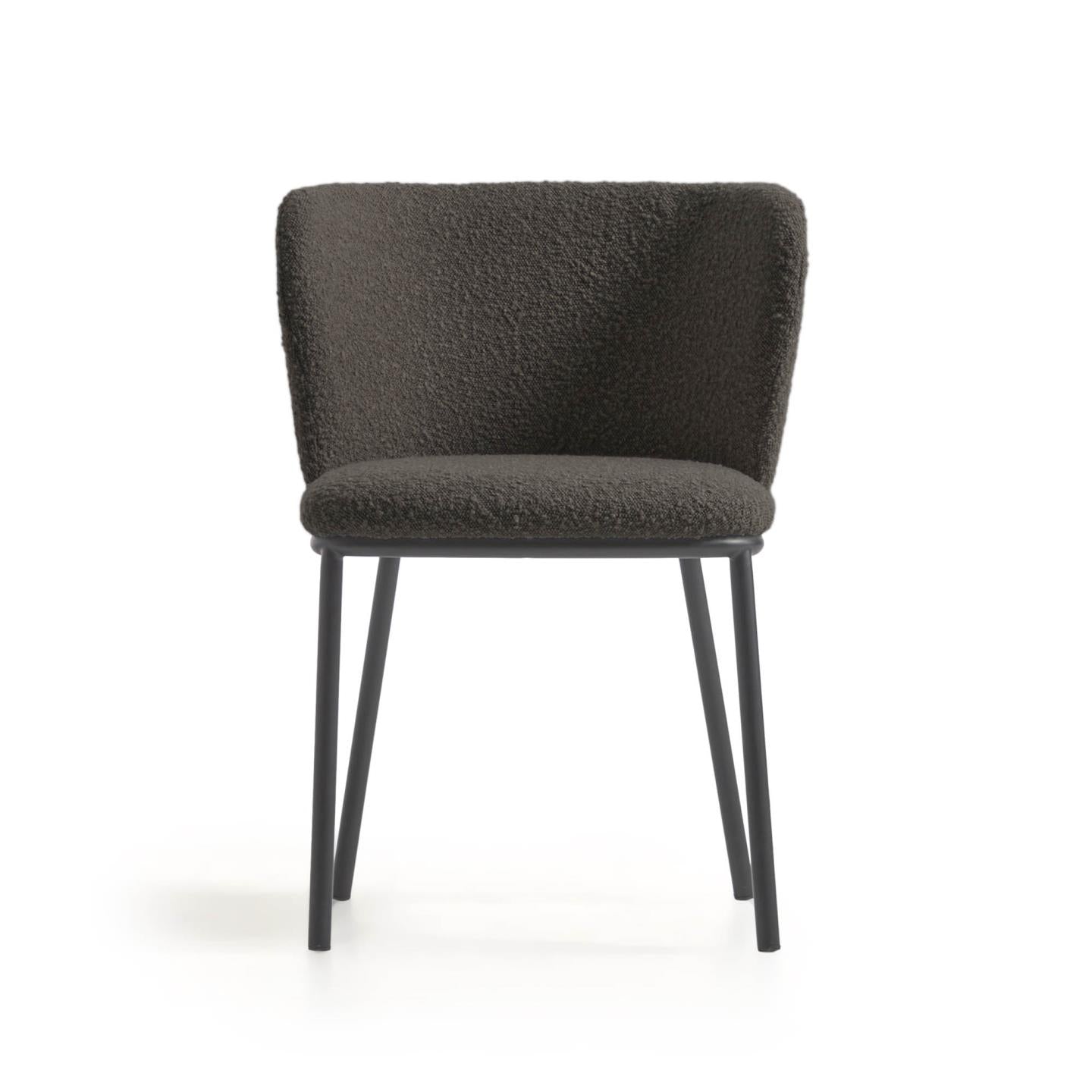 2er Set Stuhl Ciselia in Boucle Stoff schwarz - Sitzdesign