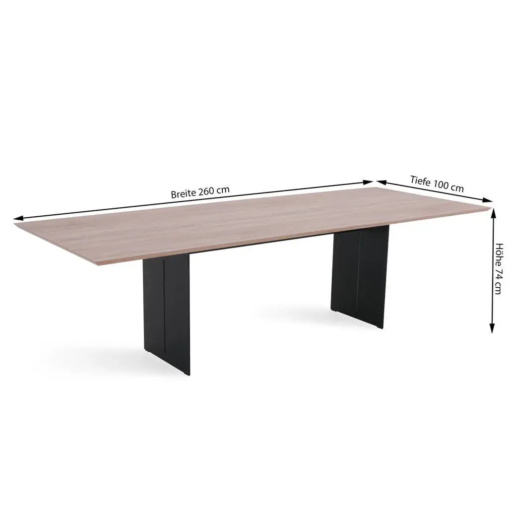 Tisch Constantin in Stahl/Eiche 260cm x100cm - Esstisch